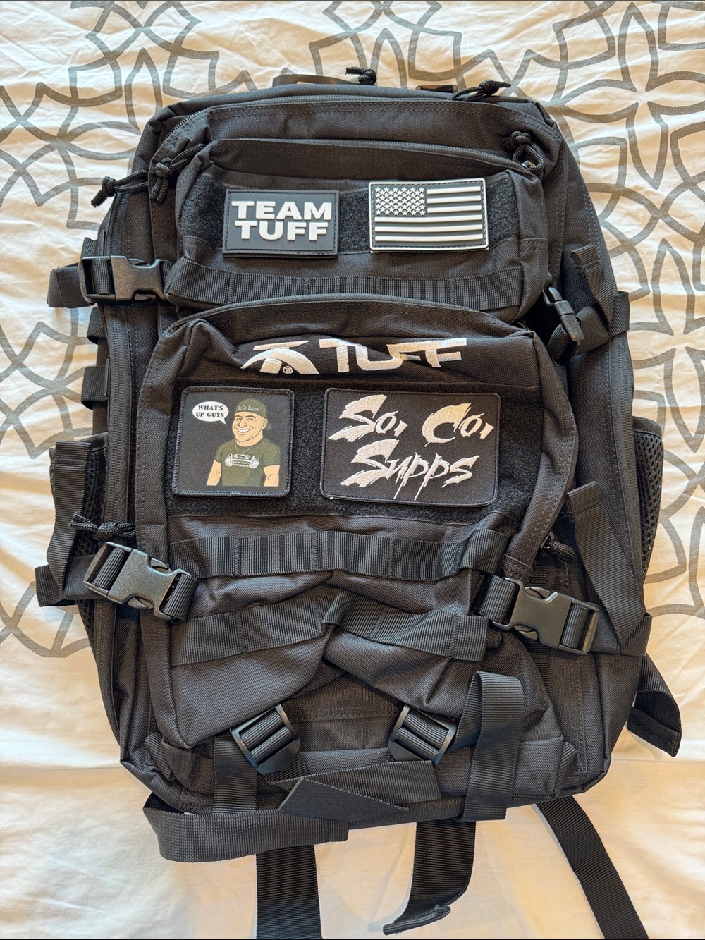 NWT Tough Pro Local Rhode Island Lifting American Military Black Gym Backpack